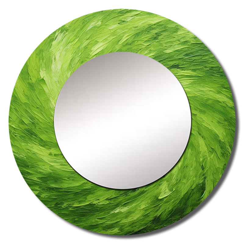 Miroir mural décoratif en spirale vert, 29 po x 29 po