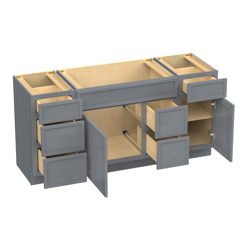 Base de meuble-lavabo simple 66 po seulement, Argent