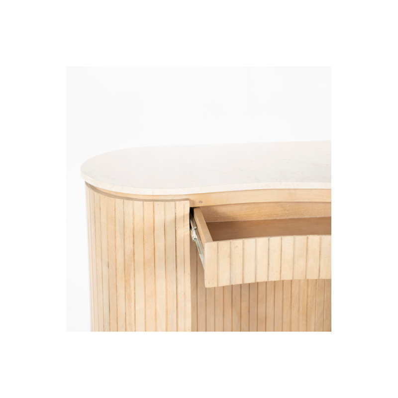 Desk Marble Computer Desk, White, Natural