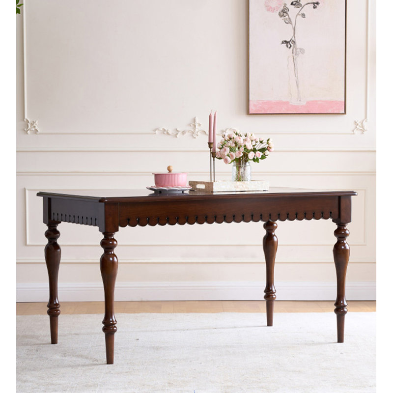 Rectangular American-style retro all-solid wood dining table