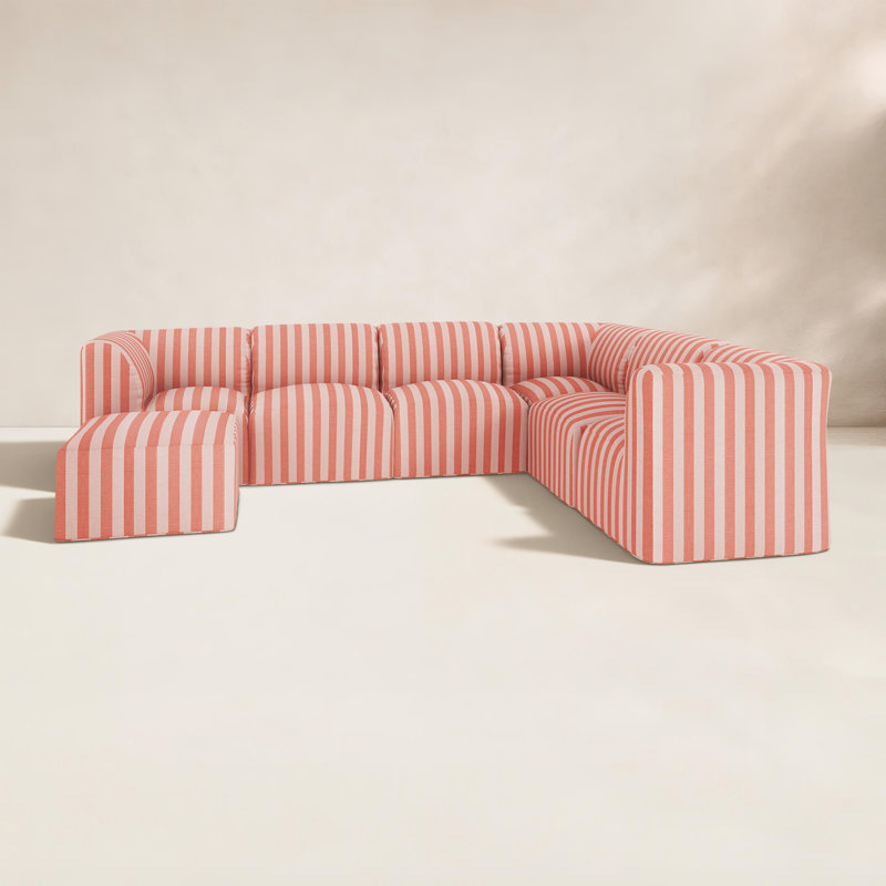 Praia 124" Sunbrella® Patio Sectional, Expressive Blush