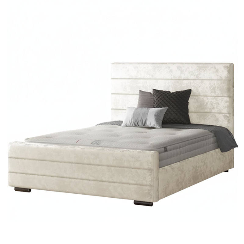 Desmarie Upholstered Bed, Double (4'6), Cream