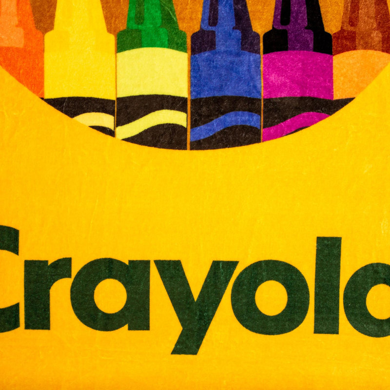Crayola Crayon Box Retro Fleece Throw Blanket 45 x 60 Inches