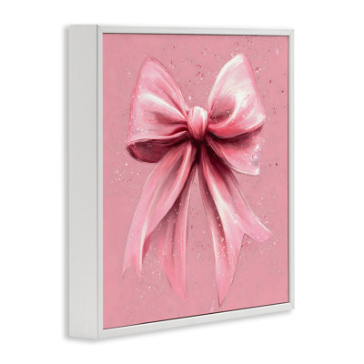 Big Pink Bow with Speckles Framed Giclee, design by Creative Studio