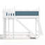 Solid Wood Loft Bed with Integrated Storage and Detachable Slide-471391186