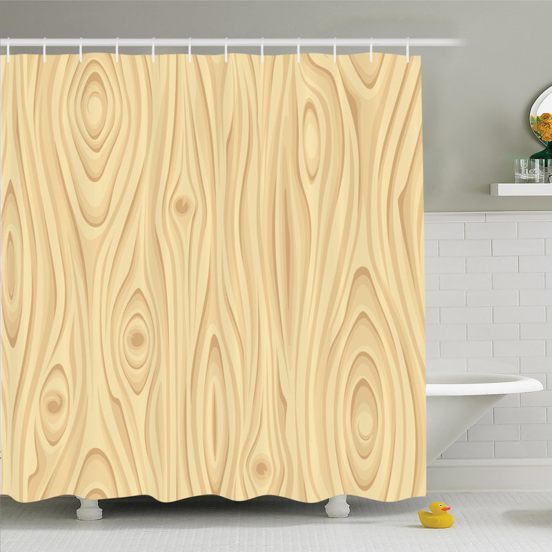Ensemble de rideau de douche en bois texturé, H 70 po x l 69 po