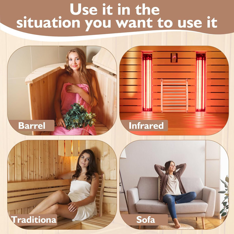 2PCS Sauna Backrest Sauna Accessories Wooden Slip-Resistant, Beige
