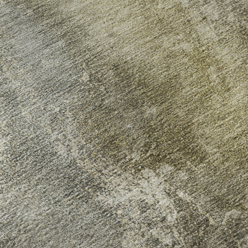 Premium Machine Washable Mayfield AMF2307 Abstract Rug, 2'3" x 7'6" Runner, Pewter