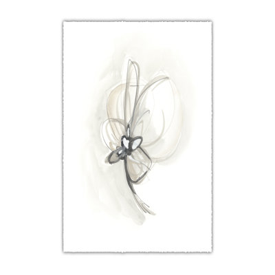 Neutral Floral Gesture II - Wrapped Canvas Print