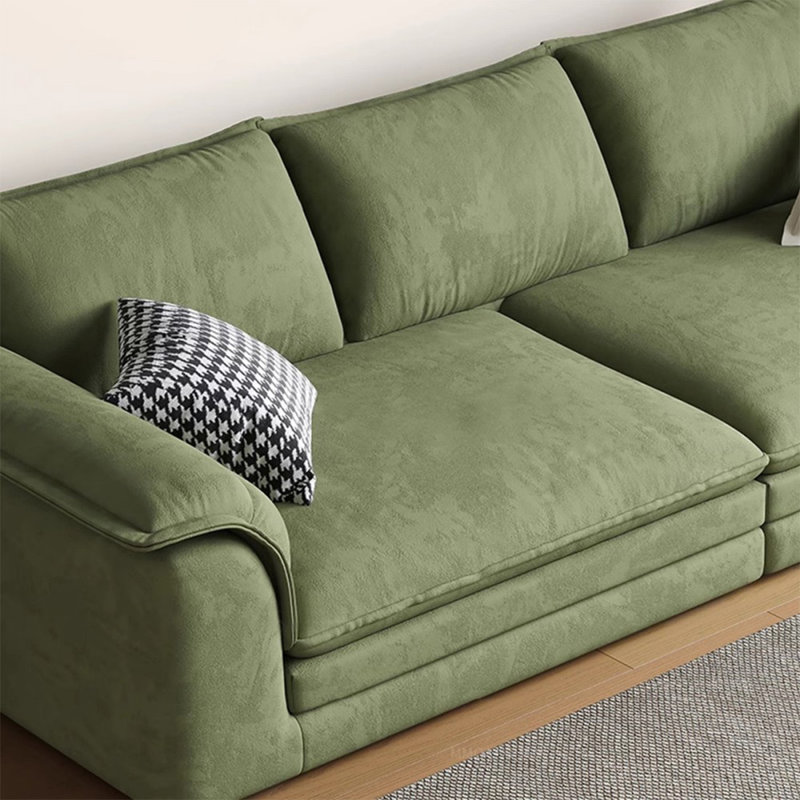 Coussin modulaire vert 100% polyester, H 29,92 po x l 102,36 po x P 46,46 po
