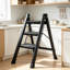 Escabeau portatif pliant pour adultes, escabeau léger en fer robuste avec pédale large antidérapante, conception pliable peu encombrante pour la maison, la cuisine, le placard, et plus encore