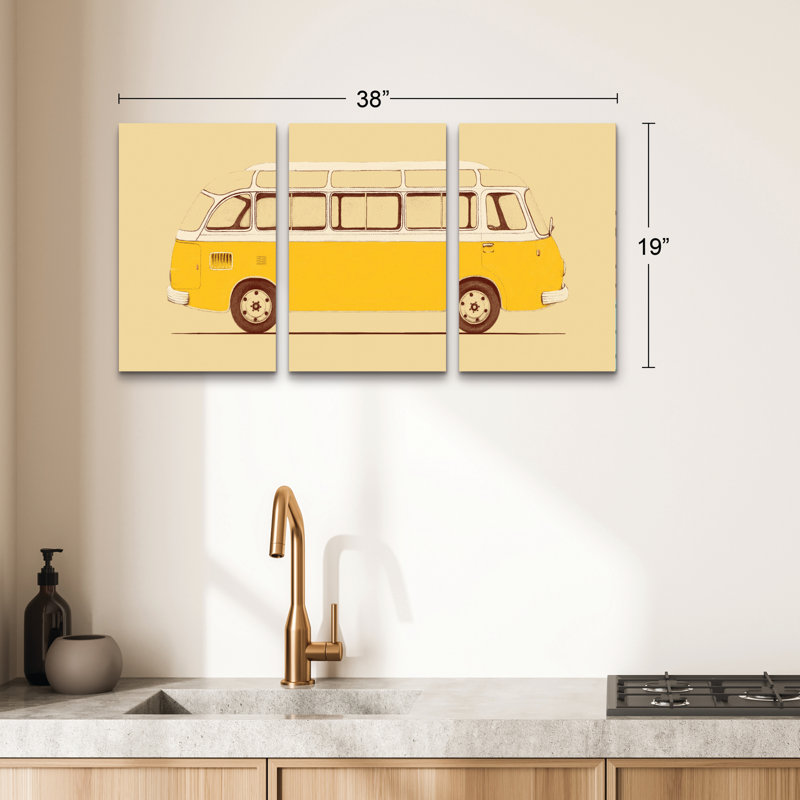 Ensemble de 3 panneaux d'art mural - "Van Van" de Florent Bodart pour décoration de salon, de chambre à coucher ou de bureau 