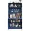 Garde-manger compact Topmax, buffet de 69 po de hauteur avec huche et poste de travail pliable, armoire de rangement multifonctionnelle avec tablette réglable et prise de courant pour la salle à manger, le salon et le bleu foncé-131519049