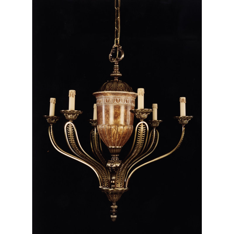 Curlee 9 - Light Candle Style Chandelier, French Gold