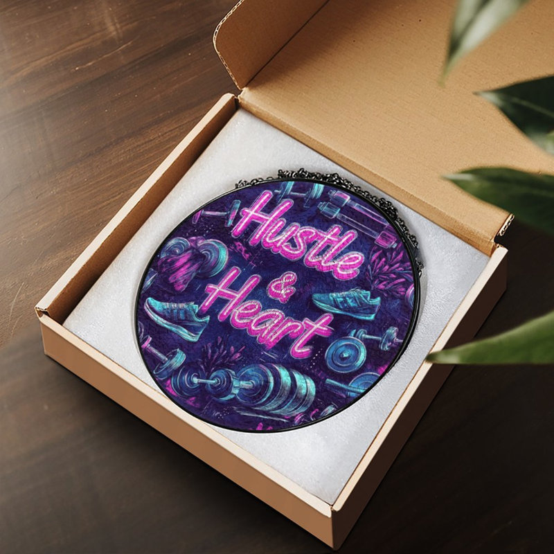 Panneau de vitrail Hustle and Heart, 11.8x11.8in(30x30cm)