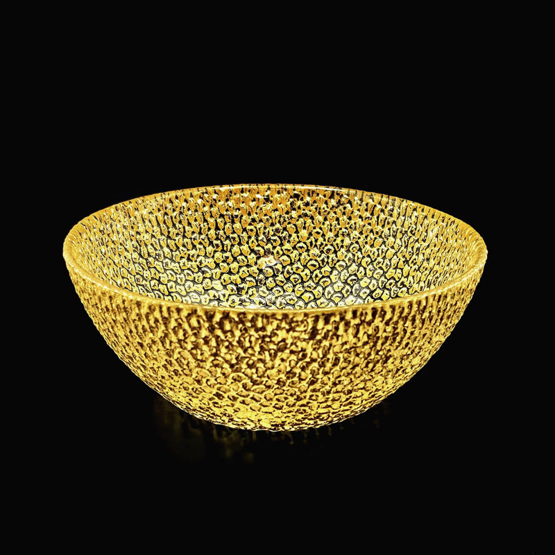 Bol latéral en verre doré Ocer, Or