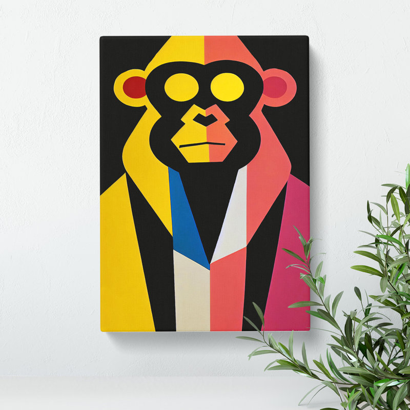 Abstract Monkey Art No.3 - Wrapped Canvas, 50cm H x 35cm W x 3cm D