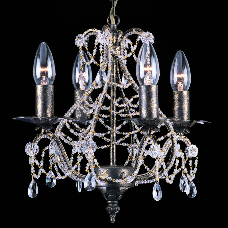 Francine 4 - Light Candle Style Chandelier, Brown/Gold