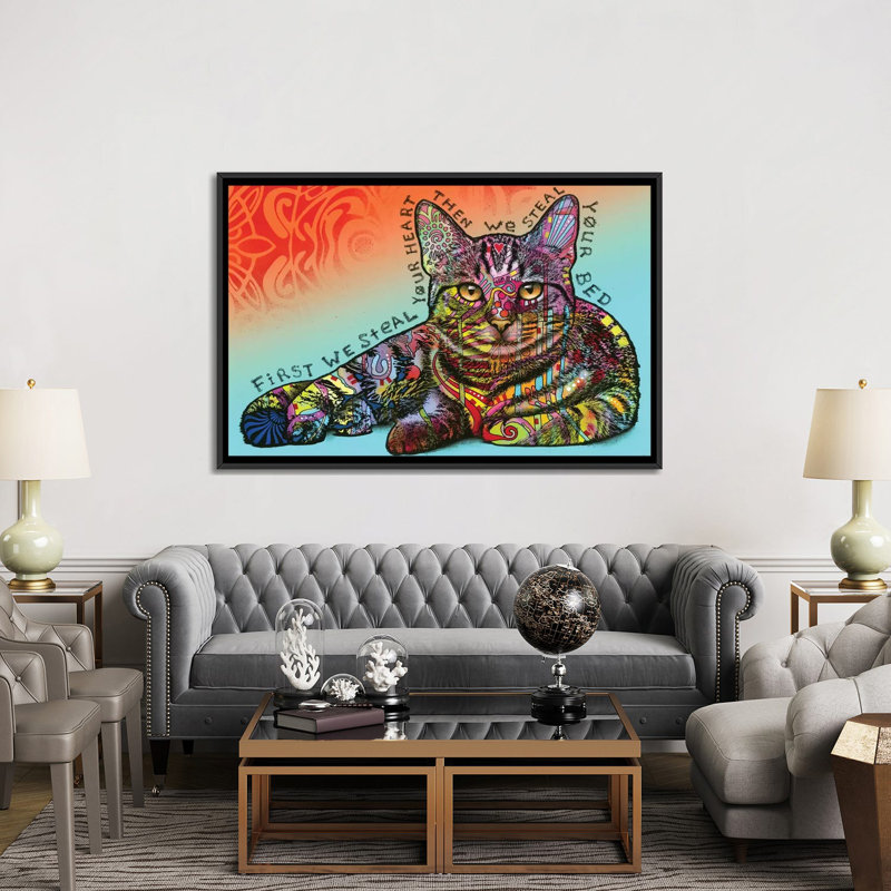 «Steal Your Bed» par Dean Russo - impression sur toile tendue, H 18 po x l 26 po x P 1,5 po, Cadre noir