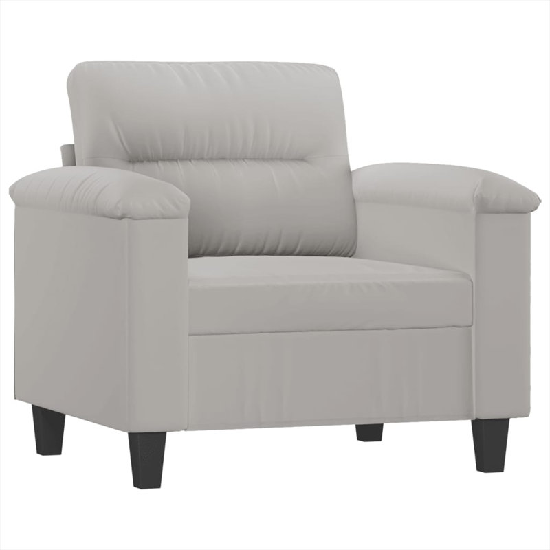 Ashier 35.4" Upholstered Sofa, Light Gray Microfiber/Microsuede