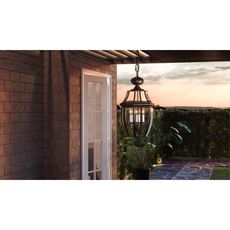 Lanterne suspendue d'extérieur 4 lumières Newbury, Noir mystique