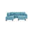 Modern Blue Color 3Pcs Sectional Living Room Furniture Reversible Chaise Sofa And Ottoman Tufted Polyfiber Linen Like Fabric Cushion Couch Pillows-1741348829