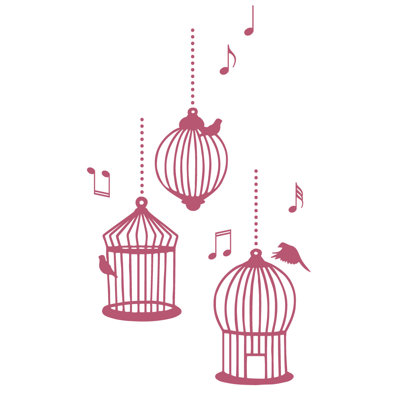 Décalcomanie murale cages d’oiseaux de chanson