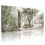 Ensemble de 3 tableaux sur toile représentant un paysage de jardin d'oliviers, pour la décoration du salon-618581522