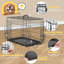 Cage pour chien avec panneau de séparation, cage pour chien pliante en métal à double porte de 36 pouces avec plateau en plastique résistant aux fuites, chenil pour l'intérieur