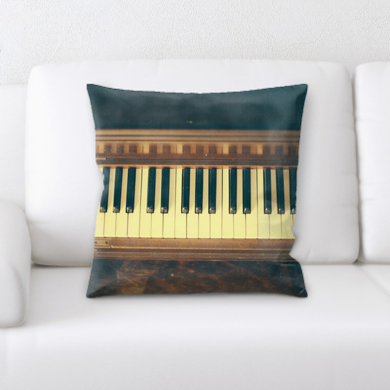 Piano Microsuede Reversible Throw Pillow