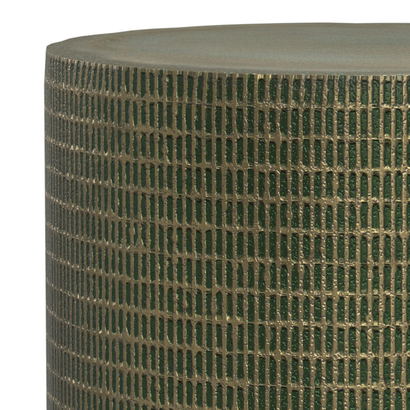 Jalen Light Green Patina Cast Aluminum Round Side Table
