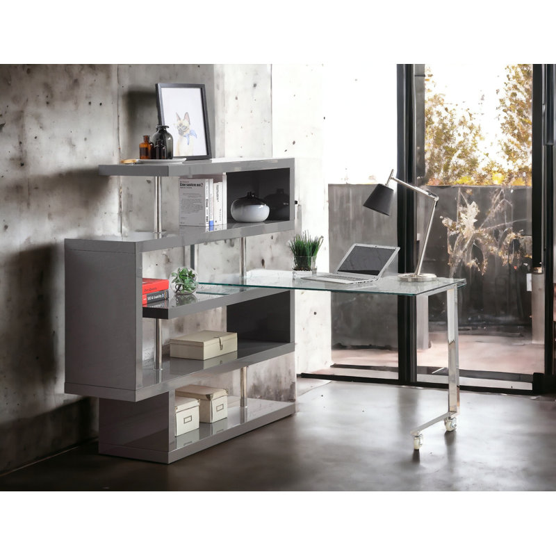 Verre transparent Buck II (sans la chaise de bureau), Gris