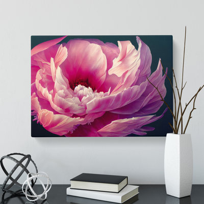 Bedazzled Peony Flower - Wrapped Canvas