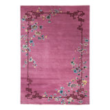 Art Deco Hand Knotted Wool Floral Area Rug
