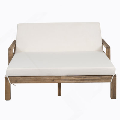 1-Piece Farmhouse-Styled Wooden Outdoor Sunbed For Ultimate Relaxation Outdoor