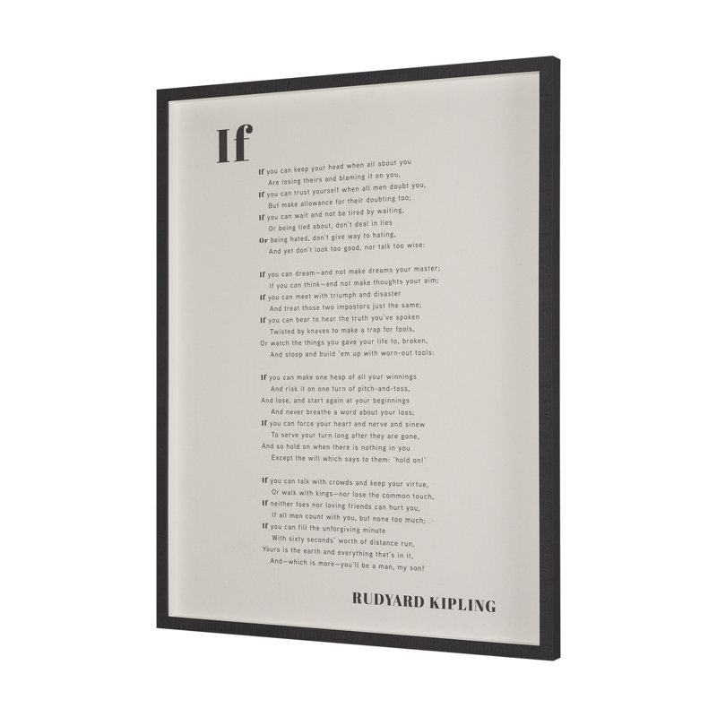 «If You Can», reproduction d'art encadrée sous verre, 31.5L x 1.6W x 41.5H
