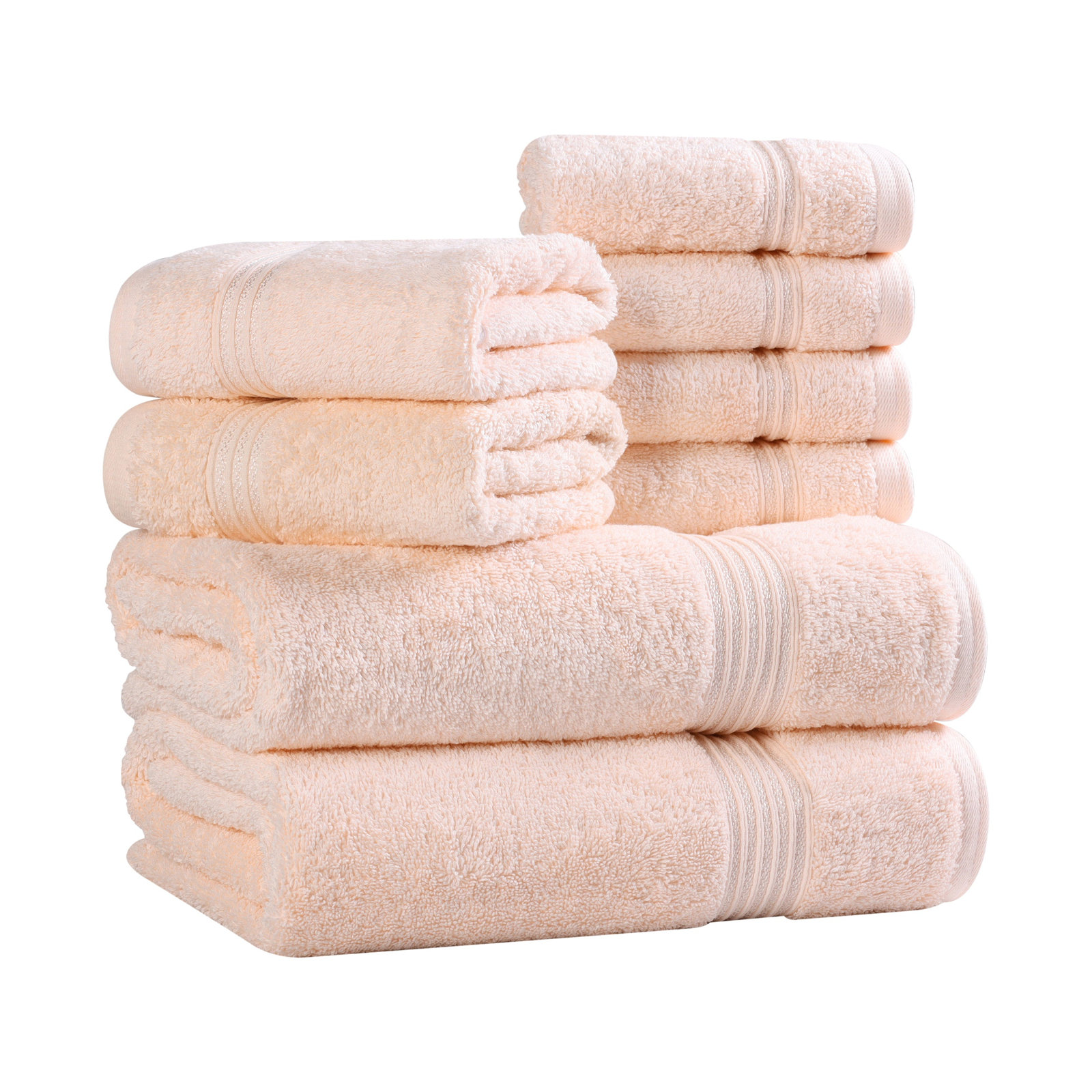 Alexia 8-Piece Egyptian Cotton Towel Set, Peach