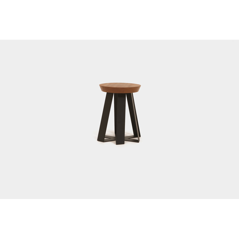 ARS Solid Wood End Table, Oak, Black