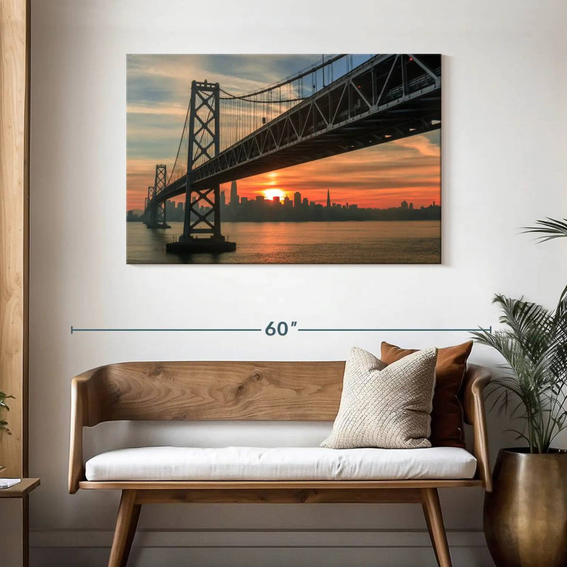 Lilie coucher de soleil depuis le pont de San Francisco, H 30 po x l 45 po