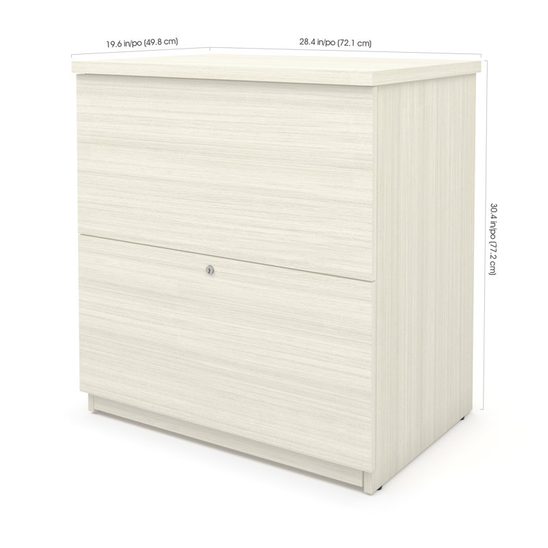 Pasiak 28.4'' Wide 2 -Drawer File Cabinet, White Chocolate