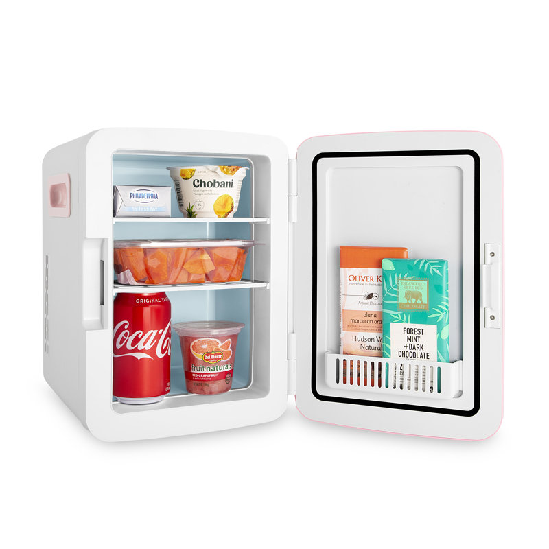 Cooluli 0.35 Cubic Feet Portable Countertop Mini Fridge, Pink