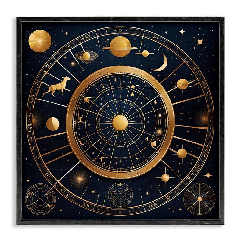 Carte de naissance astrologique Zodiac, giclée encadrée, design par Tabz Jones, H 17 po x l 17 po