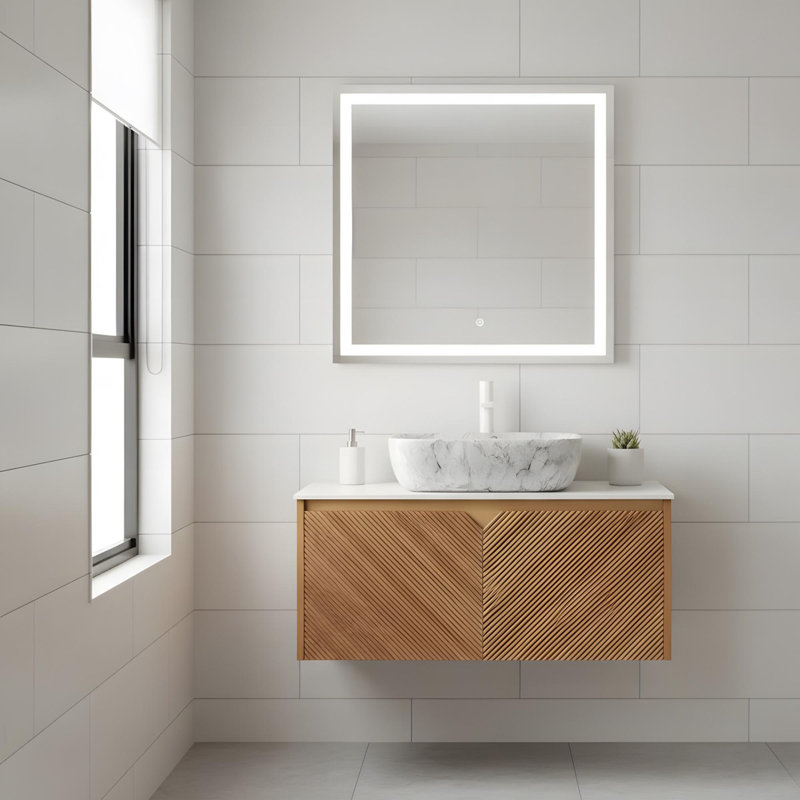 Meuble-lavabo mural 36 po avec vasque en céramique, 36"