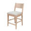 Ensemble de 2 chaises à hauteur de comptoir Casy, coussin gris, bois massif brun naturel