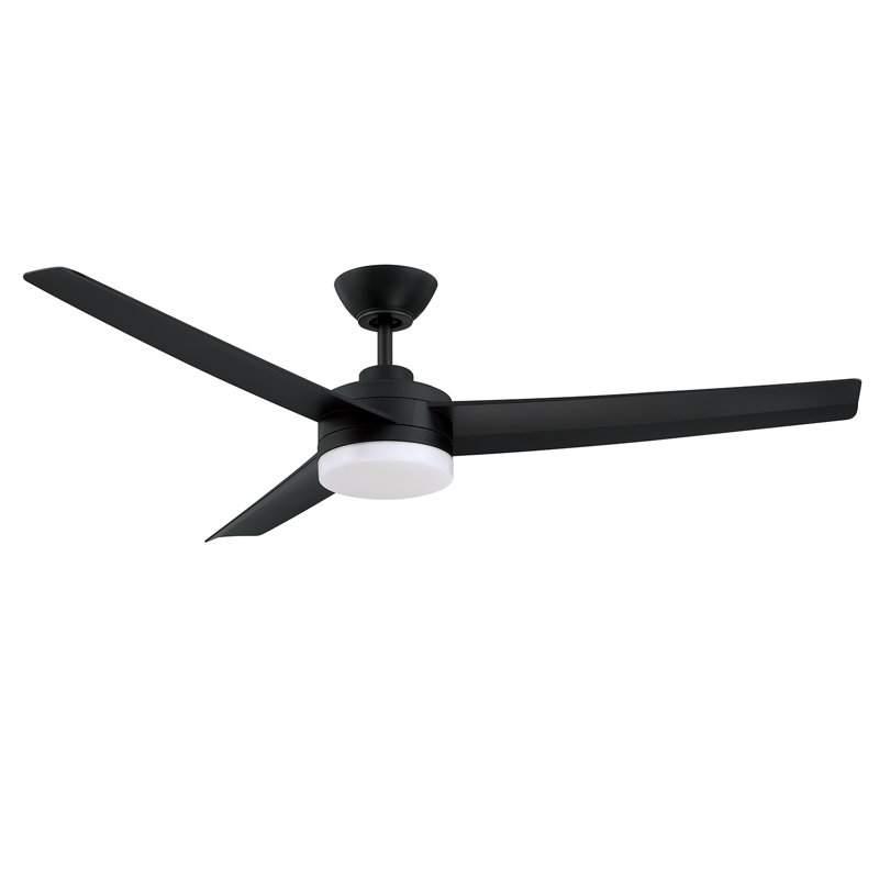 52'' Ceiling Fan with LED Lights, Black