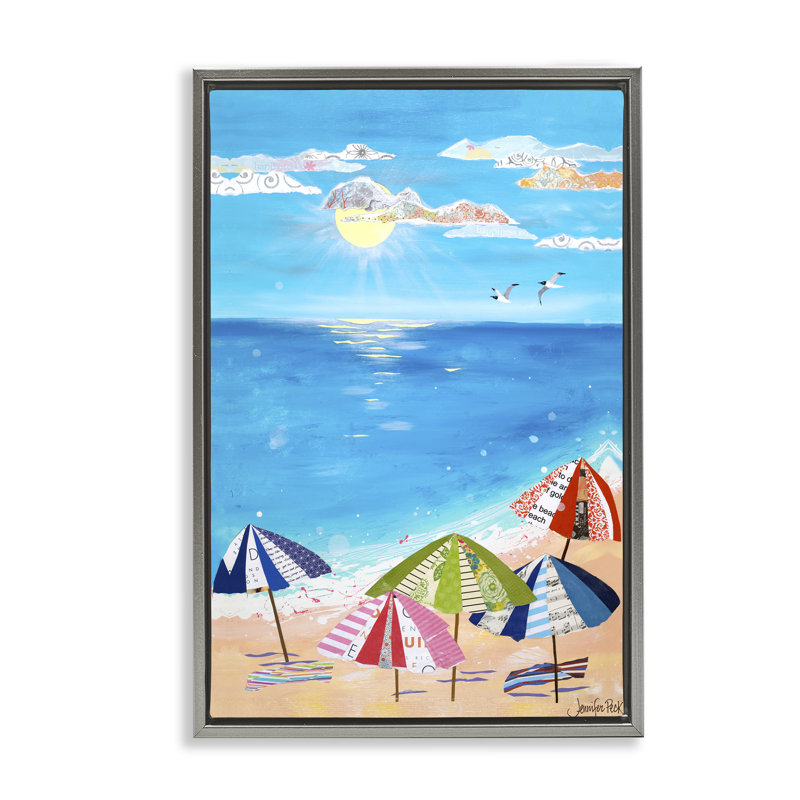 Toile flottante encadrée Good Day Sunshine par Jennifer Peck, Cadre flottant gris lustré, H 25 po x l 17 po