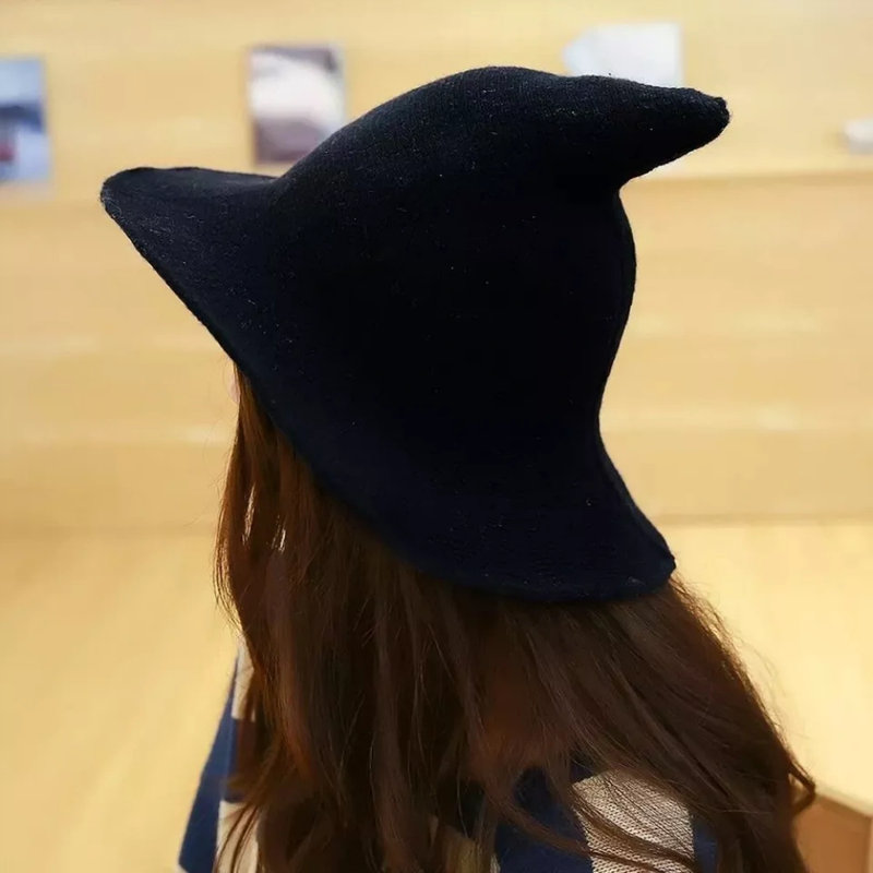 Chapeau de sorcière d'Halloween chapeau de sorcière femme, Noir