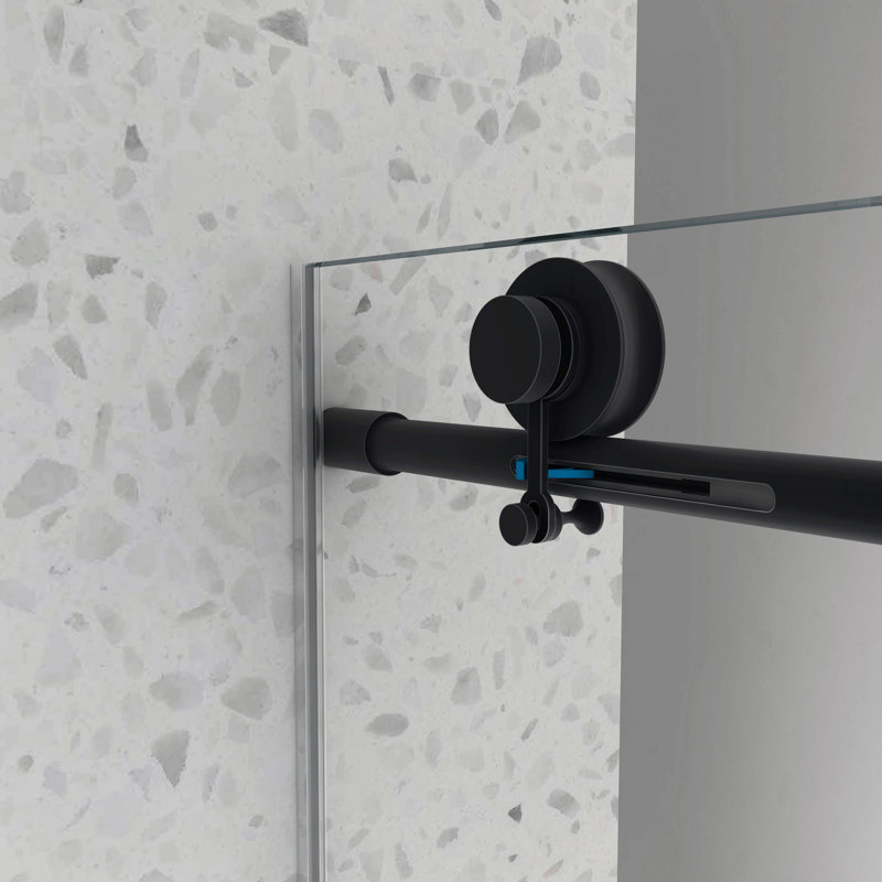 Frameless One Fixed And One Shifted Shower Door,70Mm 304 Stainless Steel Large Pulleys With Adjustable Soft Closing Function,With Nano Easy Cleaning,Stick Explosion-Proof Menbrance