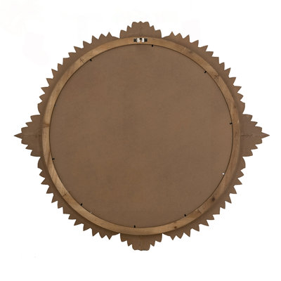 35.5x31.5 Inch Ornate Gold Round Wall Mirror