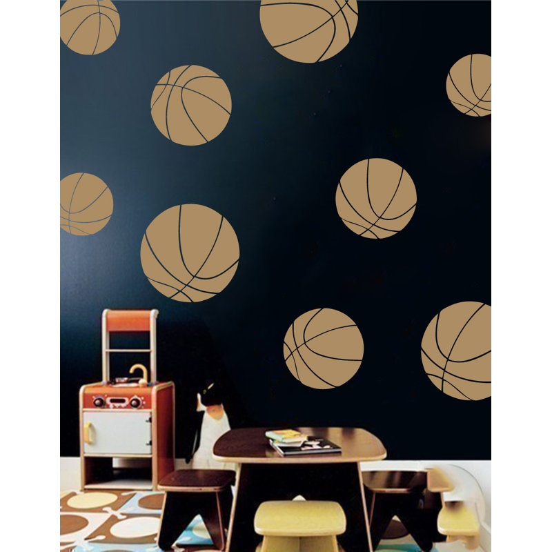 Décalcomanie murale baskets, H 40 po x l 40 po x P 0,01 po, Brun pâle